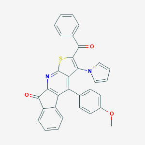 molecular formula C32H20N2O3S B304545 2-benzoyl-4-(4-methoxyphenyl)-3-(1H-pyrrol-1-yl)-9H-indeno[2,1-b]thieno[3,2-e]pyridin-9-one 