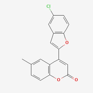 molecular formula C18H11ClO3 B3045472 2H-1-Benzopyran-2-one, 4-(5-chloro-2-benzofuranyl)-6-methyl- CAS No. 108154-43-4