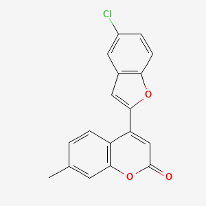 molecular formula C18H11ClO3 B3045473 2H-1-Benzopyran-2-one, 4-(5-chloro-2-benzofuranyl)-7-methyl- CAS No. 108154-47-8