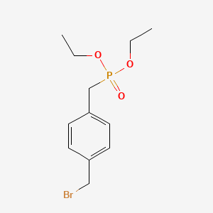 molecular formula C12H18BrO3P B3045476 Phosphonic acid, [[4-(bromomethyl)phenyl]methyl]-, diethyl ester CAS No. 108228-81-5