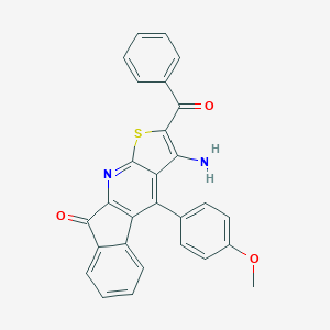 molecular formula C28H18N2O3S B304548 3-amino-2-benzoyl-4-(4-methoxyphenyl)-9H-indeno[2,1-b]thieno[3,2-e]pyridin-9-one 
