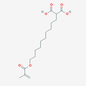 molecular formula C17H28O6 B3045486 Propanedioic acid, [10-[(2-methyl-1-oxo-2-propenyl)oxy]decyl]- CAS No. 108362-85-2