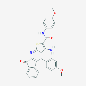 molecular formula C29H21N3O4S B304550 3-amino-N,4-bis(4-methoxyphenyl)-9-oxo-9H-indeno[2,1-b]thieno[3,2-e]pyridine-2-carboxamide 