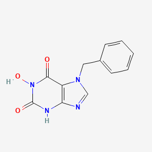 molecular formula C12H10N4O3 B3045507 7-Benzyl-1-hydroxy-3,7-dihydro-1h-purine-2,6-dione CAS No. 1088-05-7