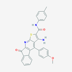 molecular formula C29H21N3O3S B304551 3-amino-4-(4-methoxyphenyl)-N-(4-methylphenyl)-9-oxo-9H-indeno[2,1-b]thieno[3,2-e]pyridine-2-carboxamide 