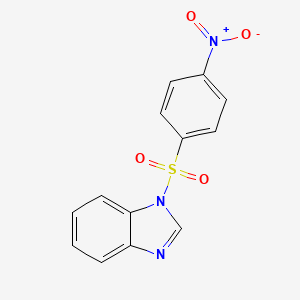 molecular formula C13H9N3O4S B3045514 1H-Benzimidazole, 1-[(4-nitrophenyl)sulfonyl]- CAS No. 1091-57-2