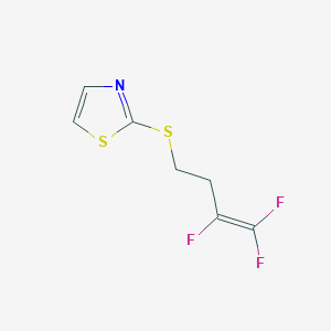 molecular formula C7H6F3NS2 B3045565 Thiazole, 2-[(3,4,4-trifluoro-3-butenyl)thio]- CAS No. 109993-23-9