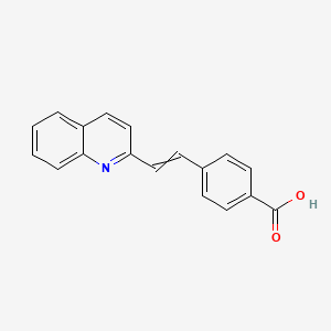 molecular formula C18H13NO2 B3045572 Benzoic acid, 4-[2-(2-quinolinyl)ethenyl]- CAS No. 110113-96-7