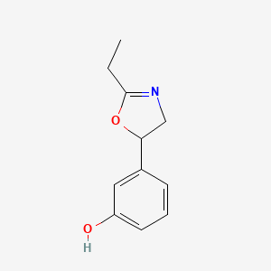 B3045575 Phenol, 3-(2-ethyl-4,5-dihydro-5-oxazolyl)- CAS No. 110193-51-6