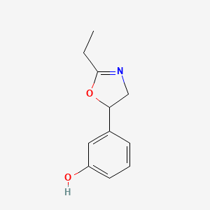 molecular formula C11H13NO2 B3045575 Phenol, 3-(2-ethyl-4,5-dihydro-5-oxazolyl)- CAS No. 110193-51-6