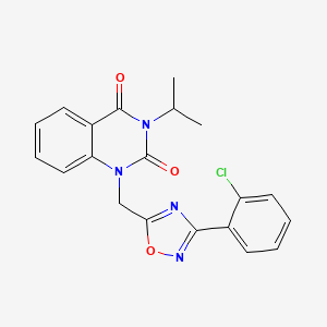 molecular formula C20H17ClN4O3 B3045606 1-((3-(2-chlorophenyl)-1,2,4-oxadiazol-5-yl)methyl)-3-isopropylquinazoline-2,4(1H,3H)-dione CAS No. 1105197-19-0