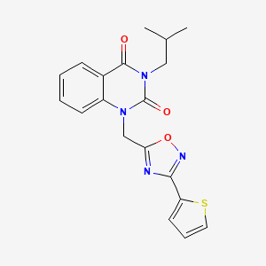 molecular formula C19H18N4O3S B3045607 3-isobutyl-1-((3-(thiophen-2-yl)-1,2,4-oxadiazol-5-yl)methyl)quinazoline-2,4(1H,3H)-dione CAS No. 1105197-30-5
