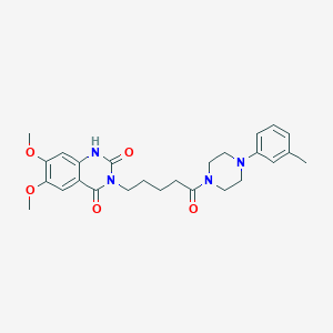 molecular formula C26H32N4O5 B3045608 6,7-dimethoxy-3-(5-oxo-5-(4-(m-tolyl)piperazin-1-yl)pentyl)quinazoline-2,4(1H,3H)-dione CAS No. 1105197-34-9