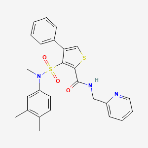 3-[(3,4-dimethylphenyl)(methyl)sulfamoyl]-4-phenyl-N-(pyridin-2-ylmethyl)thiophene-2-carboxamide