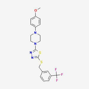 2-(4-(4-Methoxyphenyl)piperazin-1-yl)-5-((3-(trifluoromethyl)benzyl)thio)-1,3,4-thiadiazole