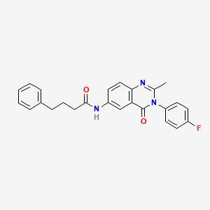 molecular formula C25H22FN3O2 B3045615 N-(3-(4-fluorophenyl)-2-methyl-4-oxo-3,4-dihydroquinazolin-6-yl)-4-phenylbutanamide CAS No. 1105207-59-7