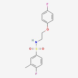 molecular formula C15H15F2NO3S B3045619 4-fluoro-N-(2-(4-fluorophenoxy)ethyl)-3-methylbenzenesulfonamide CAS No. 1105235-18-4