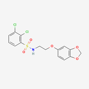 molecular formula C15H13Cl2NO5S B3045620 N-(2-(benzo[d][1,3]dioxol-5-yloxy)ethyl)-2,3-dichlorobenzenesulfonamide CAS No. 1105235-22-0