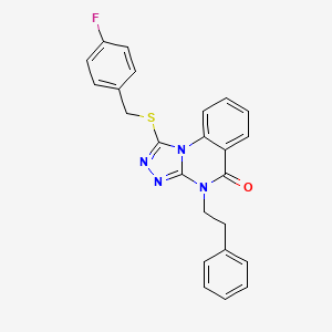 molecular formula C24H19FN4OS B3045651 1-((4-fluorobenzyl)thio)-4-phenethyl-[1,2,4]triazolo[4,3-a]quinazolin-5(4H)-one CAS No. 1111236-55-5