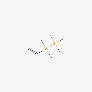 molecular formula C7H18Si2 B3045655 Disilane, 1-ethenyl-1,1,2,2,2-pentamethyl- CAS No. 1112-06-7