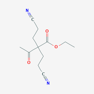 molecular formula C12H16N2O3 B3045656 Ethyl 2,2-di(2-cyanoethyl)-3-oxobutanoate CAS No. 1112-25-0