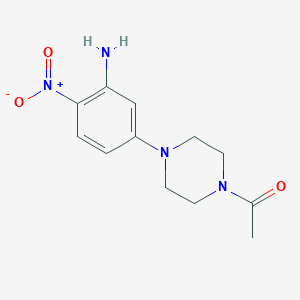 molecular formula C12H16N4O3 B3045682 1-Acetyl-4-(3-amino-4-nitrophenyl)piperazine CAS No. 111861-03-1
