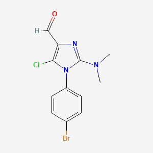 molecular formula C12H11BrClN3O B3045683 1-(4-溴苯基)-5-氯-2-(二甲基氨基)-1H-咪唑-4-甲醛 CAS No. 1118786-92-7