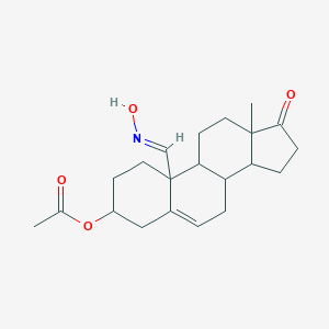 molecular formula C21H29NO4 B304569 10-[(hydroxyimino)methyl]-13-methyl-17-oxo-2,3,4,7,8,9,10,11,12,13,14,15,16,17-tetradecahydro-1H-cyclopenta[a]phenanthren-3-yl acetate 
