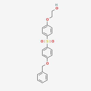 molecular formula C21H20O5S B3045693 Ethanol, 2-[4-[[4-(phenylmethoxy)phenyl]sulfonyl]phenoxy]- CAS No. 112001-82-8