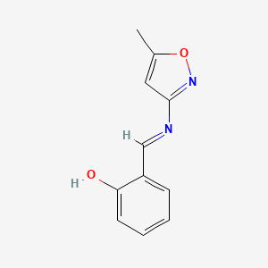 molecular formula C11H10N2O2 B3045724 Phenol, 2-[[(5-methyl-3-isoxazolyl)imino]methyl]- CAS No. 112633-43-9
