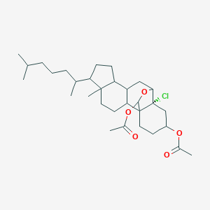 molecular formula C31H49ClO5 B304573 15-(Acetyloxy)-13-chloro-6-(1,5-dimethylhexyl)-5-methyl-19-oxapentacyclo[10.5.2.0~1,13~.0~2,10~.0~5,9~]nonadec-18-yl acetate 