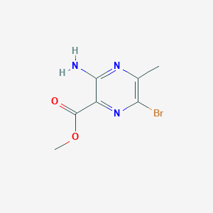 molecular formula C7H8BrN3O2 B3045741 Methyl 3-amino-6-bromo-5-methylpyrazine-2-carboxylate CAS No. 1131-22-2