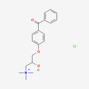 molecular formula C19H24ClNO3 B3045756 1-Propanaminium, 3-(4-benzoylphenoxy)-2-hydroxy-N,N,N-trimethyl-, chloride (1:1) CAS No. 113184-23-9