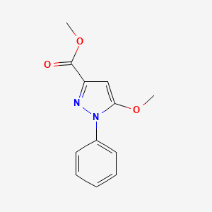 molecular formula C12H12N2O3 B3045761 1H-Pyrazole-3-carboxylic acid, 5-methoxy-1-phenyl-, methyl ester CAS No. 113246-37-0