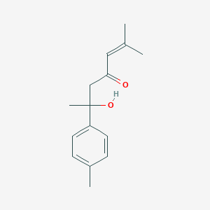 molecular formula C15H20O2 B3045763 6-Hydroxy-2-methyl-6-p-tolylhept-2-en-4-one CAS No. 113283-35-5