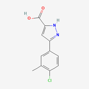 molecular formula C11H9ClN2O2 B3045764 3-(4-氯-3-甲基苯基)-1H-吡唑-5-甲酸 CAS No. 113342-32-8