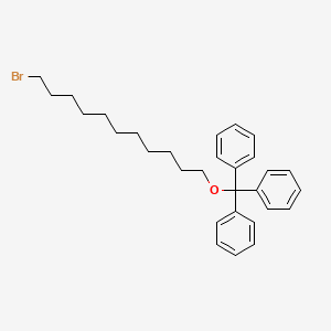 molecular formula C30H37BrO B3045765 Benzene, 1,1',1''-[[(11-bromoundecyl)oxy]methylidyne]tris- CAS No. 113354-80-6