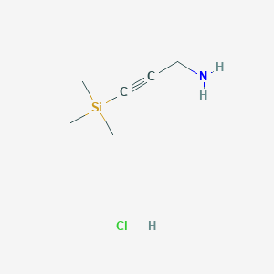 molecular formula C6H14ClNSi B3045769 (3-Aminoprop-1-yn-1-yl)trimethylsilane hydrochloride CAS No. 113439-84-2
