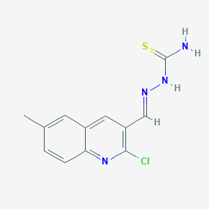 molecular formula C12H11ClN4S B304580 2-Chloro-6-methyl-3-quinolinecarbaldehyde thiosemicarbazone 