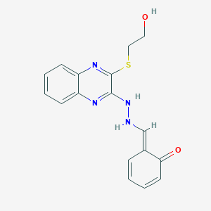 (6E)-6-[[2-[3-(2-hydroxyethylsulfanyl)quinoxalin-2-yl]hydrazinyl]methylidene]cyclohexa-2,4-dien-1-one