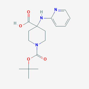 molecular formula C16H23N3O4 B3045896 1-(叔丁氧羰基)-4-(吡啶-2-基氨基)哌啶-4-羧酸 CAS No. 1159835-37-6
