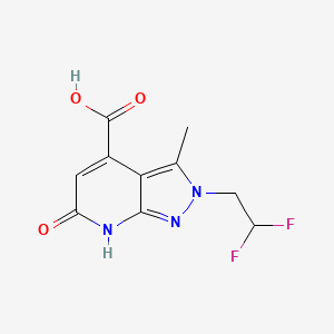 molecular formula C10H9F2N3O3 B3045906 2-(2,2-difluoroethyl)-3-methyl-6-oxo-6,7-dihydro-2H-pyrazolo[3,4-b]pyridine-4-carboxylic acid CAS No. 1160246-23-0