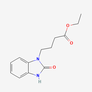 molecular formula C13H16N2O3 B3045921 1H-Benzimidazole-1-butanoic acid, 2,3-dihydro-2-oxo-, ethyl ester CAS No. 116199-86-1