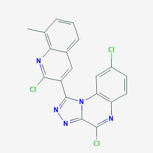 molecular formula C19H10Cl3N5 B304593 4,8-Dichloro-1-(2-chloro-8-methyl-3-quinolinyl)[1,2,4]triazolo[4,3-a]quinoxaline 