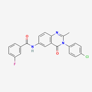 N-(3-(4-chlorophenyl)-2-methyl-4-oxo-3,4-dihydroquinazolin-6-yl)-3-fluorobenzamide