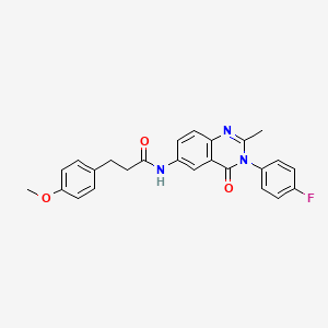 molecular formula C25H22FN3O3 B3045963 N-(3-(4-fluorophenyl)-2-methyl-4-oxo-3,4-dihydroquinazolin-6-yl)-3-(4-methoxyphenyl)propanamide CAS No. 1170819-01-8