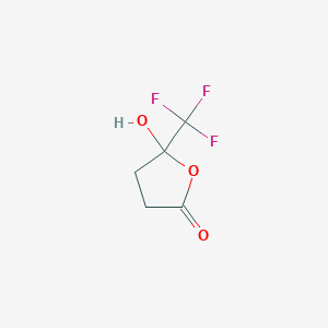 molecular formula C5H5F3O3 B3045971 5-hydroxy-5-(trifluoromethyl)dihydrofuran-2(3H)-one CAS No. 117192-54-8