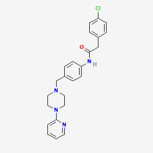 molecular formula C24H25ClN4O B3045978 2-(4-chlorophenyl)-N-(4-((4-(pyridin-2-yl)piperazin-1-yl)methyl)phenyl)acetamide CAS No. 1172397-30-6