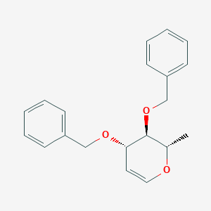 molecular formula C20H22O3 B3045979 (2S,3S,4S)-3,4-bis(benzyloxy)-2-methyl-3,4-dihydro-2H-pyran CAS No. 117249-17-9