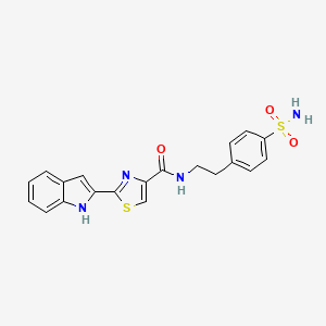 molecular formula C20H18N4O3S2 B3045983 2-(1H-indol-2-yl)-N-(4-sulfamoylphenethyl)thiazole-4-carboxamide CAS No. 1173045-47-0